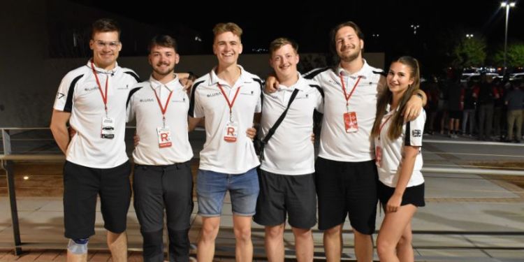 A group shot of the Leeds University Rocketry Association team with their medals.