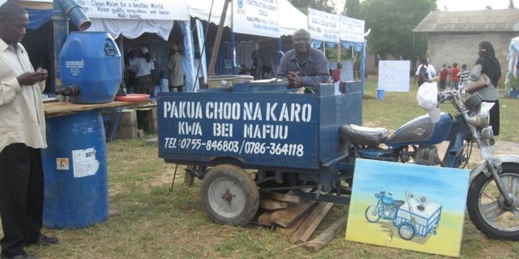 People at clean water station
