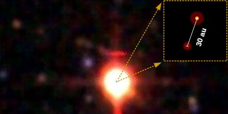 Massive twin star discovered snuggling close to stellar sibling in its cradle
