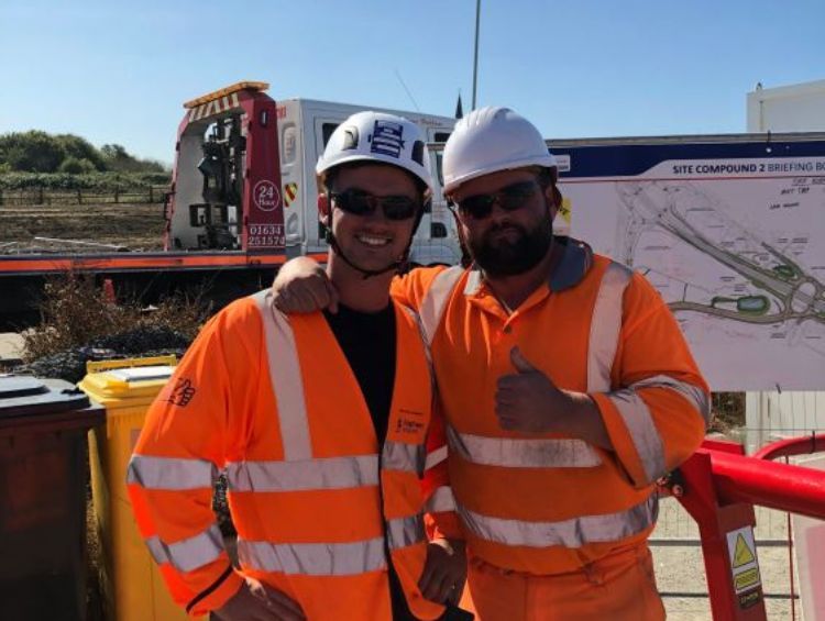 Image of Civil alumni in industry at a work site.
