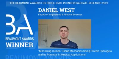 Daniel accepting his award