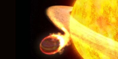 Jupiter appearing to draw light and energy away from the sun