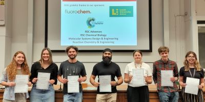 Chemistry prize winners 2025 Rachel Napier, Rose McCarthy, Oliver Ayre, Karandip Saini, Abigail McConnell, Thomas French, and Eve Loughlan.