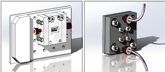 In-situ capillary flow cell for liquids (left) and variable humidity cell for powders (right) 