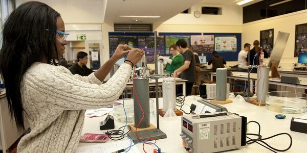 Students enjoying a physics summer school at the University of Leeds