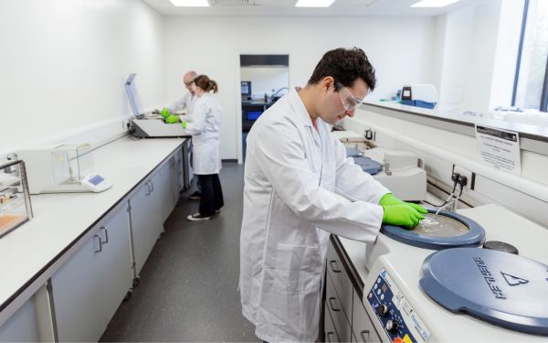 Students in the materials science lab