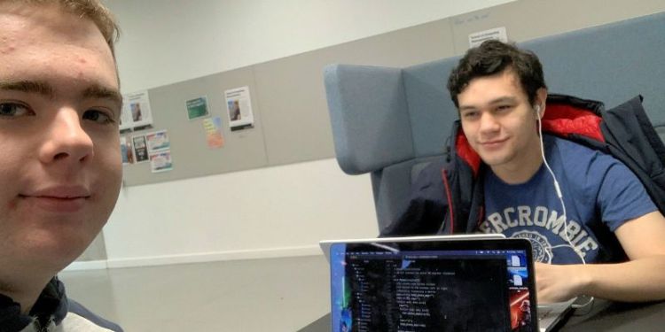 Kieran and a fellow student at the School of Computing