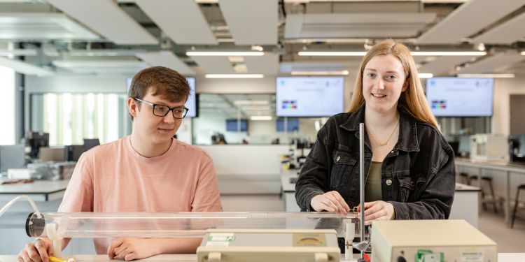 Physics students - Maks Wieckowski and Natalie Brown