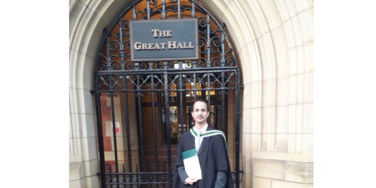 Saad khan in front of the great hall