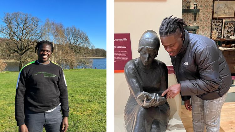 Jonathan exploring Leeds, at roundhay park and the art gallery