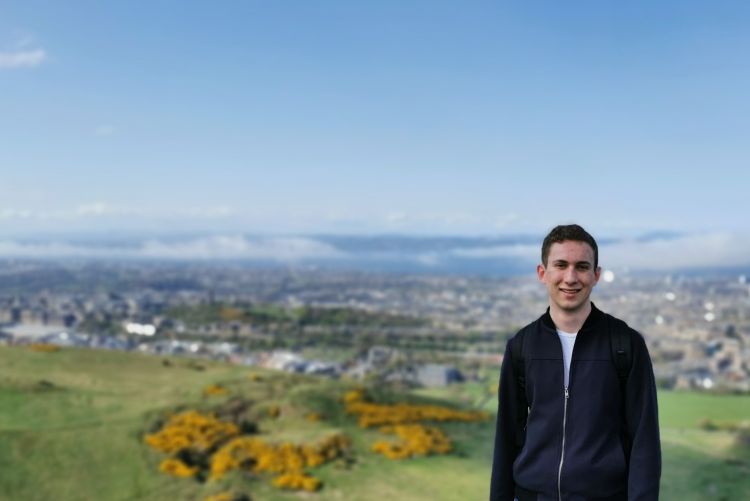 Justin bergen standing on a hill in the yorkshire dales