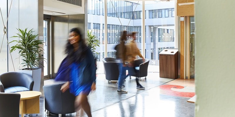 Students enter the School of Mathematics at the University of Leeds